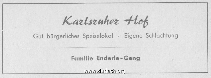Gasthaus Karlsruher Hof 1956