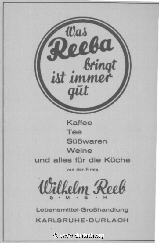 Lebensmittelgrohandlung Wilhelm Reeb 1951