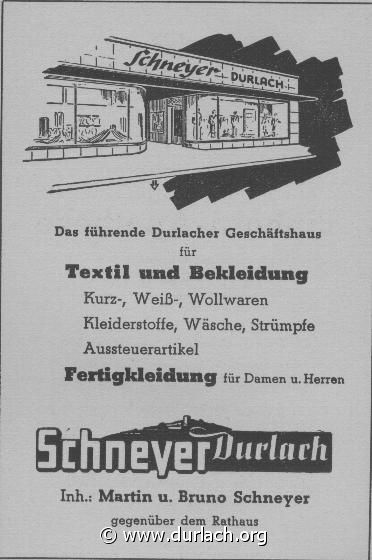Textil und Bekleidung Schneyer 1951