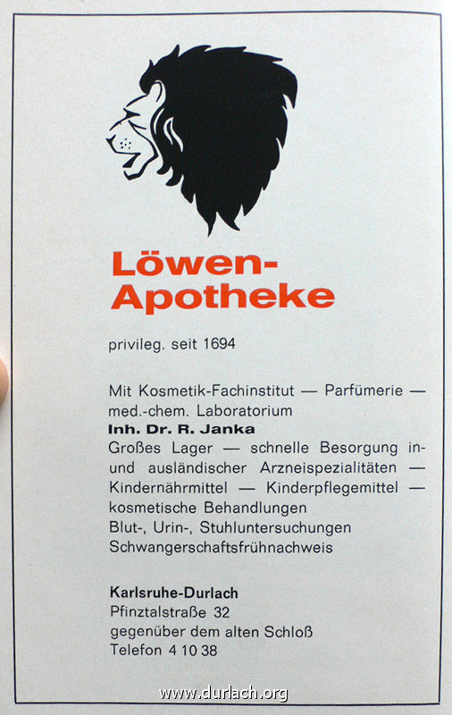 Lwenapotheke Dr. R. Janka 1969