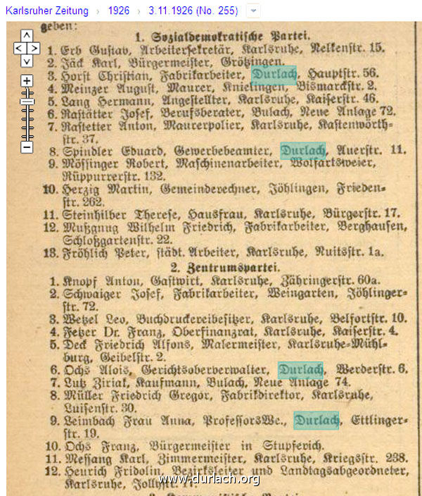 Wahlkanditaten 1926