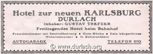 Hotel Zur neuen Karlsburg 1926