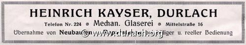Glaserei Heinrich Kayser 1926