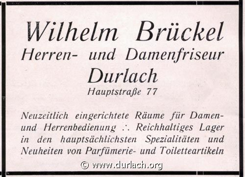 Friseur Wilhelm Brckel 1926