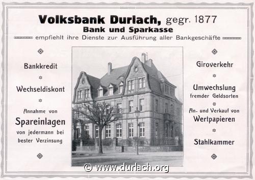 Volksbank Durlach 1926