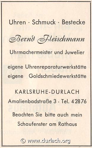 Uhren Bernd Fleischmann 1962