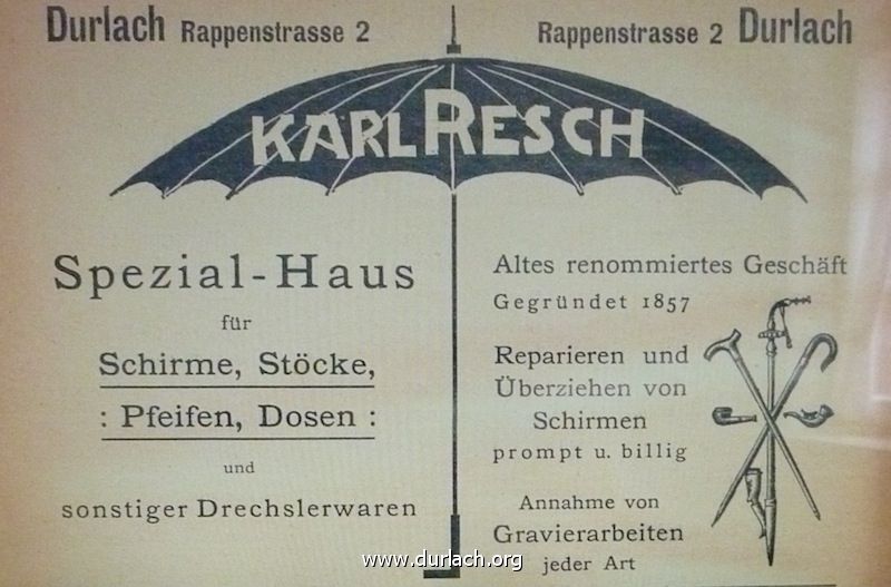 Inserat der Firma Karl Resch