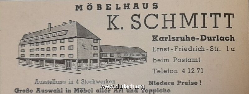 Mbelhaus K. Schmitt Ernst-Friedrich-Str. 1a 1963