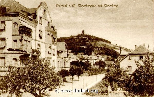 Durlach, Turmbergstr. mit Turmberg