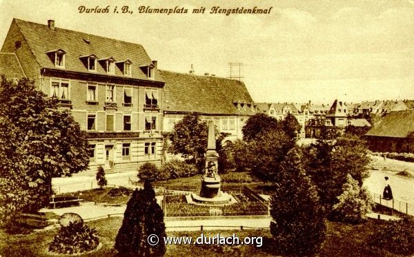 Durlach i. B., Blumenplatz mit Hengstdenkmal
