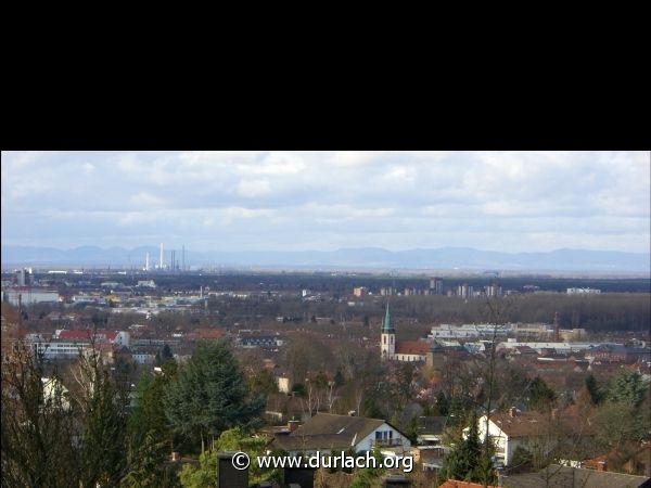 Blick auf Durlach und Karlsruhe von Geigersberg