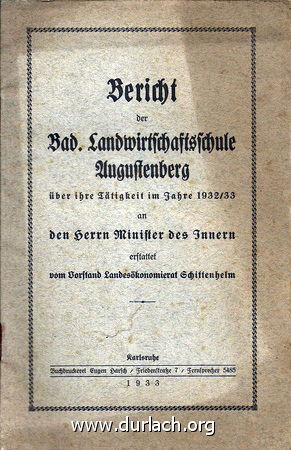 Bericht Augustenberg 1932/33