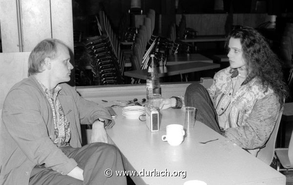 Jule Neigel im Gesprch mit Matthias Trndle, Festhalle, ca. 1990