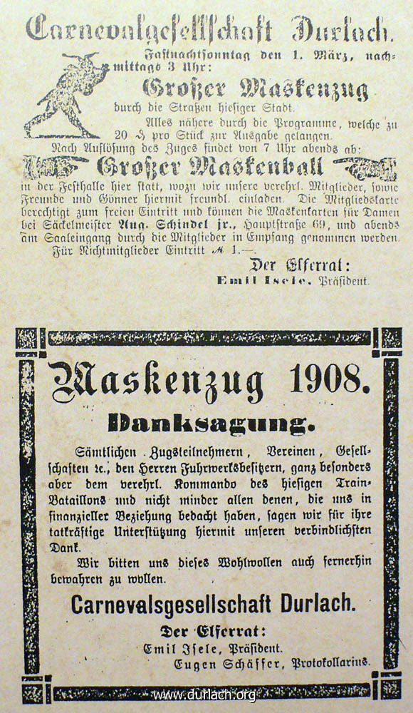 GroKaGe Carneval Fasching 1908