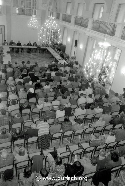 ffentliche Abrissdiskussion in der Karlsburg, ca. 1989