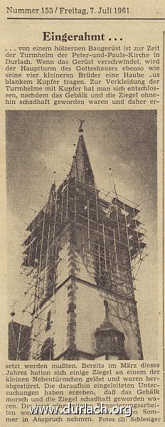 Renovierung Turmhaube Kath. Kirche 1961