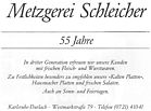 1985 - Festschrift OWS - Metzgerei Schleicher