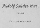 Feinkost Rudolf Sauder 1956