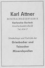 Mineralwasserfabrik Karl Attner 1956