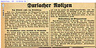 Durlacher Notizen 13.05.1937