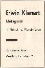 Metzgerei Erwin Klenert 1962