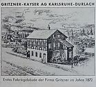 Erstes Fabrikgebude von Gritzner aus dem Jahre 1872