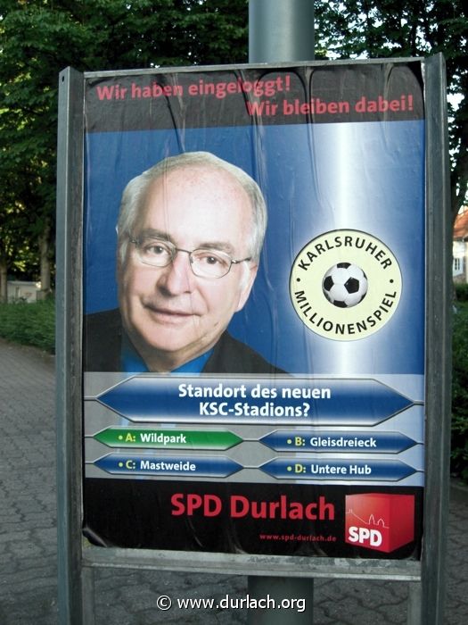 Wahlplakt der SPD Durlach