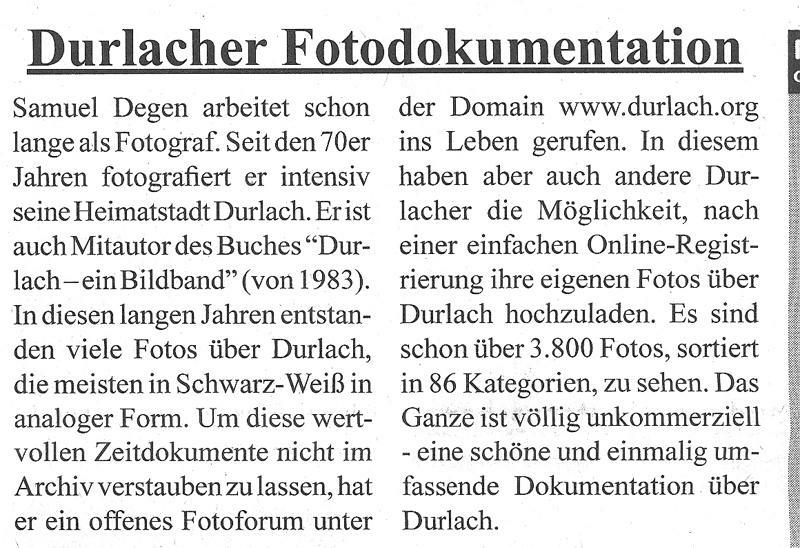 Durlacher Blatt - 25.10.2007