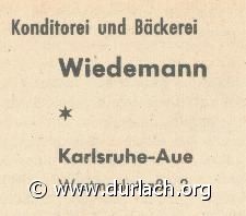 Bckerei Wiedemann 1960