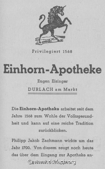 Einhorn-Apotheke 1951