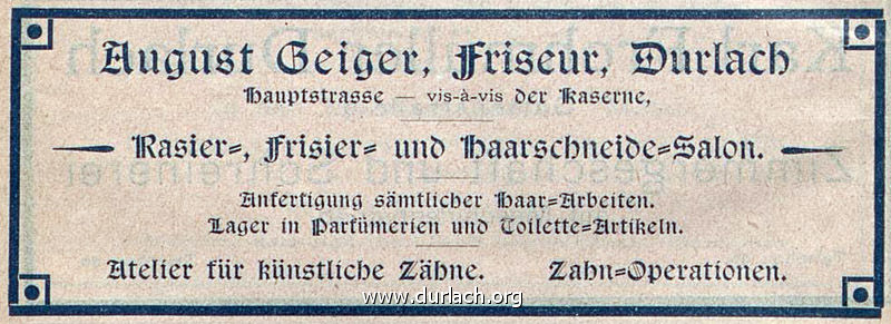 August Geiger 1907 Friseur