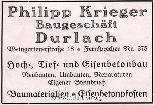 Baugeschft Philipp Krieger 1926