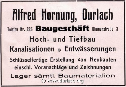 Baugeschft Alfred Hornung 1926