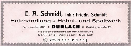 Holzhandlung E. A. Schmidt 1926