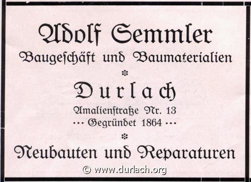 Baugeschft Adolf Semmler 1926