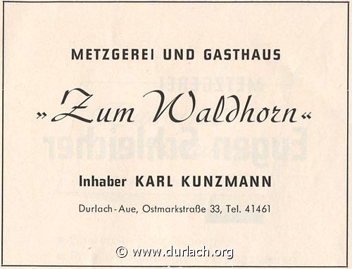Wirtschaft Zum Waldhorn 1962