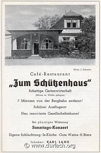 Wirtschaft Zum Schtzenhaus 1951