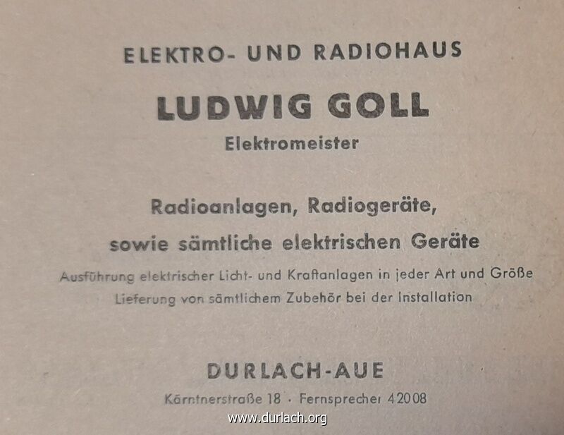 Ludwig Goll Elektro- und Radiohaus 1955