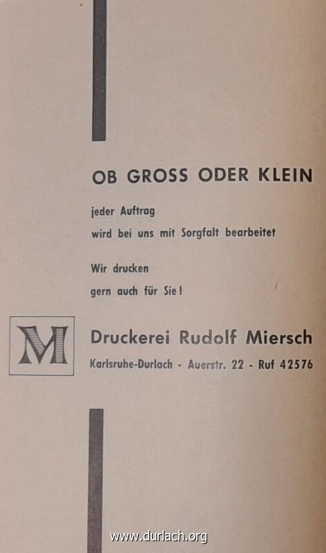 Druckerei Rudolf Miersch Auerstr. 22 1963