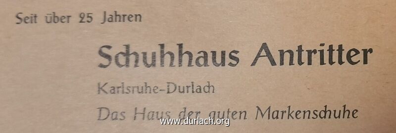 Schuhhaus Antritter, Inserat v. 1963