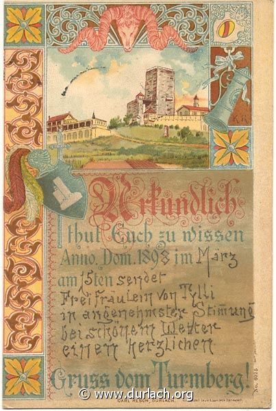 Grusskarte Turmberg 1898