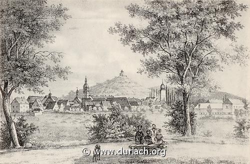 Ansicht Durlach 1842