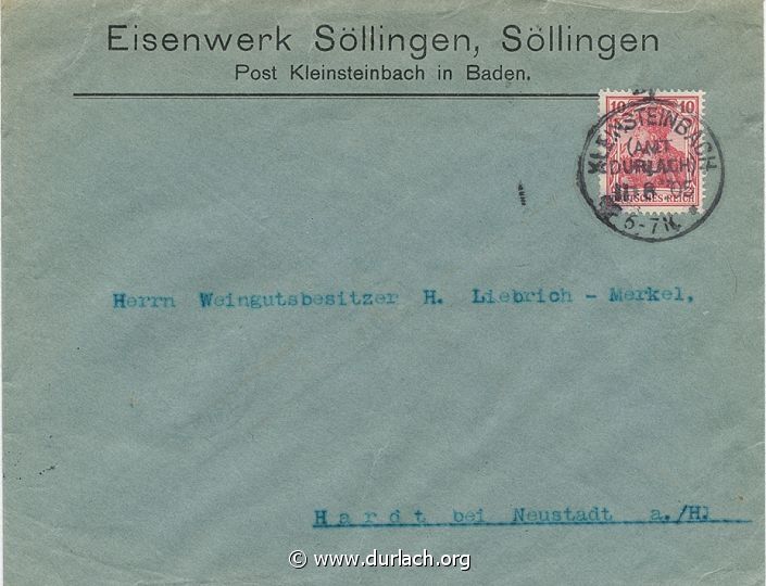 1905 - Brief aus Sllingen