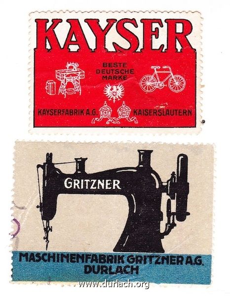 Briefverschlussmarken der Firmen Gritzner u. Kayser