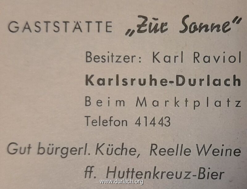Gaststtte "Zur Sonne" Karl Raviol