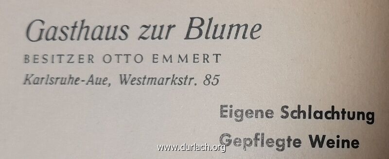 Gasthaus Zur Blume, Inh. Otto Emmer 1963