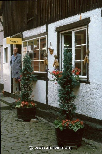 Druckerei in Hinterhof in der Kelterstrasse. Ca. 1981