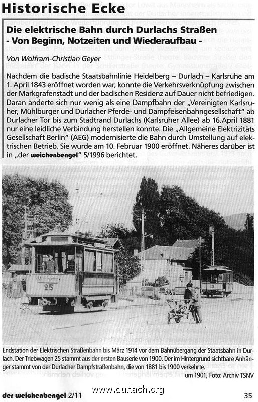 Geschichte der Straenbahn