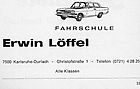 1977 Fahrschule Erwin Löffel