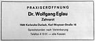 Dr. Wolfgang Eglau 1980